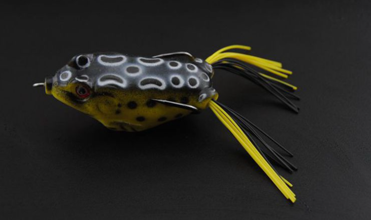 black yellow weedless frogs boxed up bait fishing