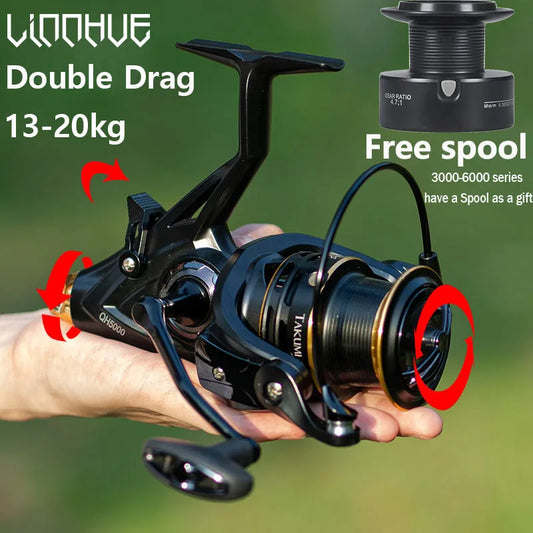 20kg Double Drag Spinning Reel | Heavy-Duty Fishing Reel for Big Game