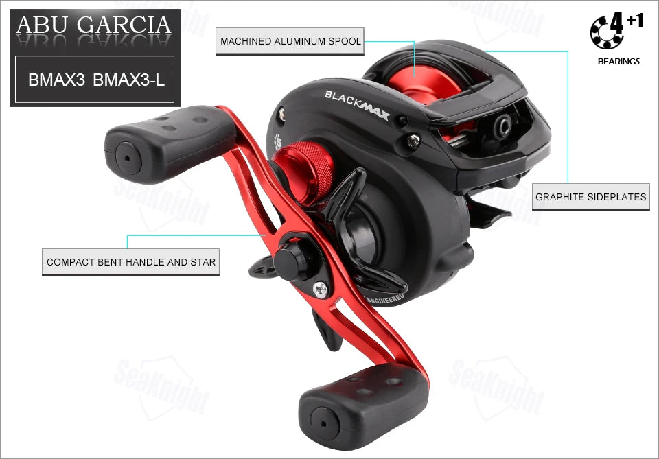 ABU GARCIA BLACK MAX3 BMAX3 Baitcasting Fishing Reel – 8KG Graphite