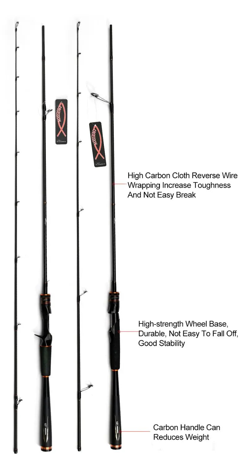OBSESSION Ultra Light Carbon Baitcasting Rod | Premium Rock Fishing Tackle